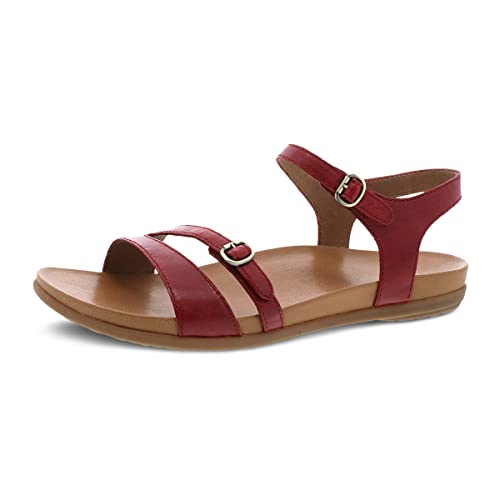 Dansko Janelle Adjustable Sandal for Women – Leather Linings and Uppers for All-Day Comfort – Dual Density EVA Footbed and Lightweight Rubber Outsole for Long-Lasting Wear