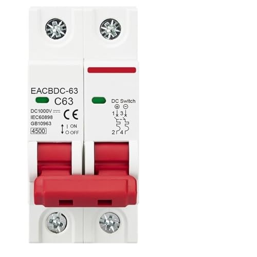Disjoncteur 1000V DC 6A pour éviter les surchauffes et incendies sur les circuits solaires 2P