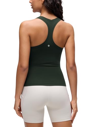 Image of CRZ YOGA Butterluxe Racerback Tank Waist Length | Yoga, Extremely Soft, Tight Fit, Scoop Neck, Sleeveless Tops for Women