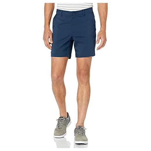 Golf Shorts - Comfortable Golf Shorts For Warm Weather | Golf Accessories PGA TOUR Men's 7" Flat Front Golf Shorts with Active Waistband, Black Iris, 34