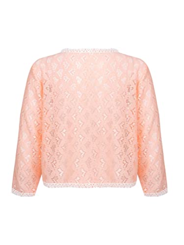 Jhaoyu Girls Long Sleeve Lace Floral Bolero Shrug Wedding Flower Girls Dress Cover Up Cardigan2