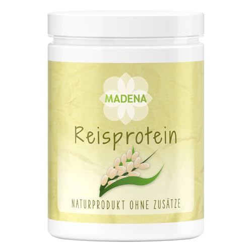 MADENA Reisprotein, 87% Proteingehalt, 1 Kg Vegan Protein, Extra mild, Besonders fein, 100% Proteinisolat, Veganes Protein, Glutenfrei, laktosefrei