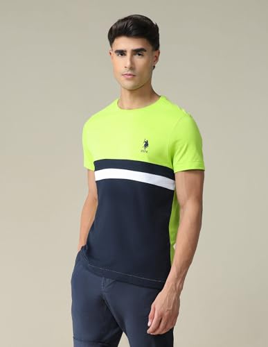 Image of U.S. Polo ASSN. Knitted Slim Fit Cotton T-Shirts for Men - Breathable & Comfortable, Half Sleeves Mens Casual T Shirts