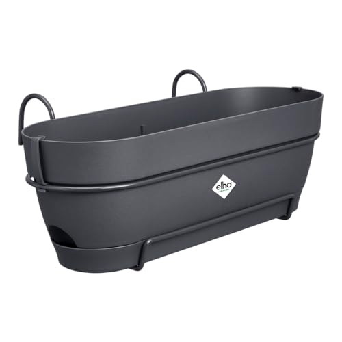 Elho Vibia Campana Trough Allin1 50 - Fioriera Per Balcone - Ø 50.4 X H 17.7 Cm - Nero/Anthracite