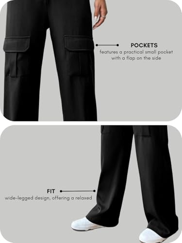 Image of Leriya Fashion Women's Loose High Rise Trouser | High-Waist Korean Pants | Formal Track Pant | Cargo Style Baggy Trendy