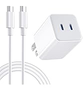USB C Wall Charger with Type C to C Cable 6ft, 40W Besgoods Dual Port 20W USBC Power Adapter Fast...