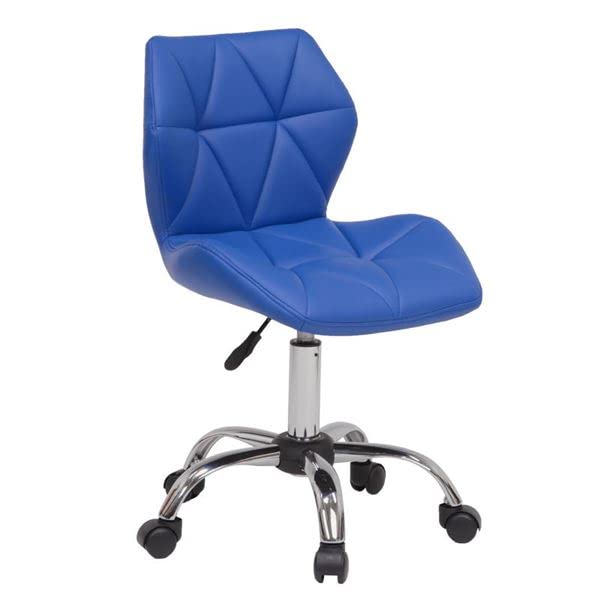 Amazon｜デスクチェア オフィスチェア 約幅48cm ブルー スチール 