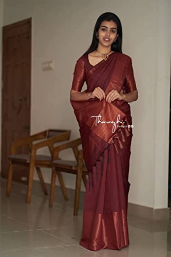 Image of Avantika Fashion Women's Trendy Kanjivaram Soft Lichi Silk Saree With Blouse Piece