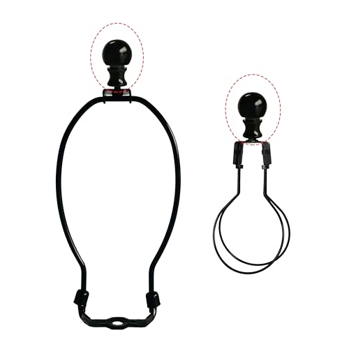 Image of GY & CK Ball Lamp Finials Lampshade finial Tops for Lamp Shade Harp Lamp Finial Knob Lamp Parts and Lighting Accessories Shade Finials Black 2 Pack, MGT-6S