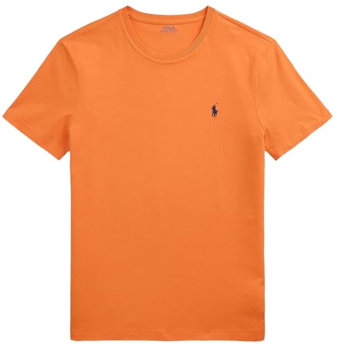 POLO RALPH LAUREN Men's Jersey Cotton Crew Neck T-Shirt, Rl Bedford Orange., Large