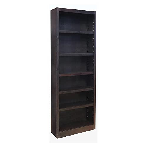 Traditional 84" Tall 6-Shelf Wood Bookcase In Espresso #TOP23