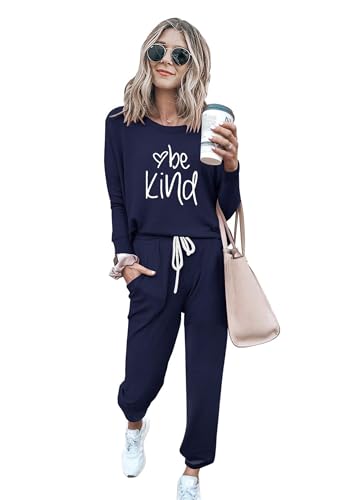 Image of PRETTYGARDEN Travel Outfit Women 2 Piece Lounge Sets | Long Sleeve Shirts, Jogger Pants Pockets, Matching Track Suits, Fall Spring Comfy Clothes for Casual Outing, Cruise, Airport