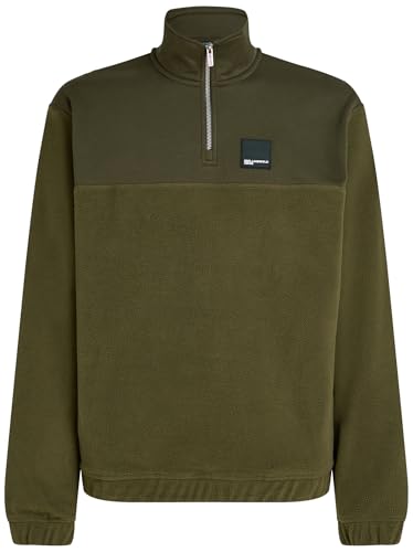 Karl Lagerfeld Jeans, Hombres, Sudadera Con Cremallera De Forro Polar, Corte Regular, Verde, XXL