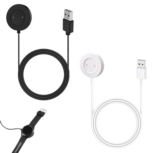 2 Pezzi Caricabatterie Compatibile con Huawei Watch GT, GT2, GT 2e, Honor Watch Magic, Magic 2, Honor Watch Dream, GS Pro, Caricatore USB 100cm, Accessori per Orologi Intelligenti (Bianco e Nero)