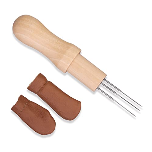Image of Mayboos Wool Felting Tool Kit - 3 Needles, Finger Protector for Home Craft Work