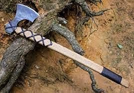 Nautical-Mart Thorsten Viking Axe Leather Handle Vikings Ragnar Lothbrok Axes Norse Norsemen Re-Enactment Bearded Pagan Asatru Steel Iron Berserker