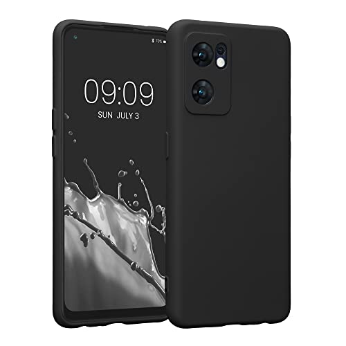 kwmobile Case Compatible with Oppo Find X5 Lite Case - Protective Slim TPU Cover with Soft Matte Finish - Black Matte