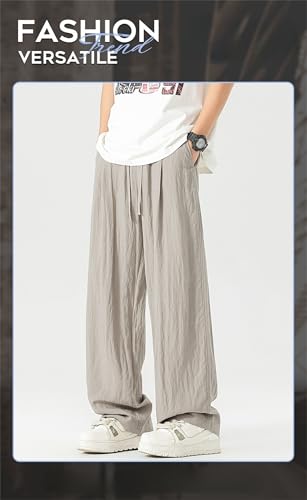 Pacificozy Men's Linen Pants, Summer Beach Lightweight Drawstring Yoga, Trousers with Pockets2