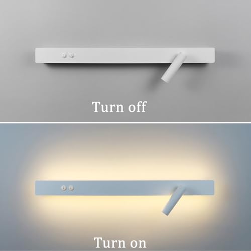 Foco moderno LED de pared en aluminio ajustable con doble interruptor de diseño minimalista 3