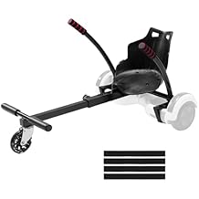Happybuy Hoverboard Seat Attachment, Compatible with 6.5" 8" 8.5" 10" Hoverboards, LED Lights, Adjustable Frame, 220 LBS Capacity, Go Kart Accessory for Kids & Adults