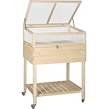 MUPATER Raised Garden Bed Planter Box with Legs Wheels and Cold Frame Greenhouse for Herbs and...