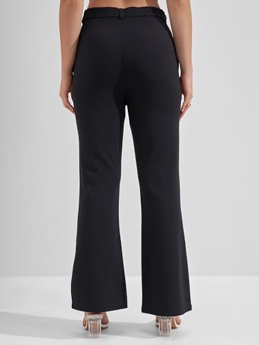 Image of Tokyo Talkies Women's Stretchable Bootcut Pants | High Rise Flared Trousers |Travel & Formal Wear|Workwear Trousers