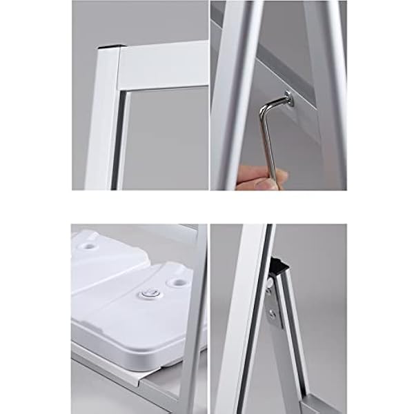 A-Frame Sidewalk Sign Menu Board 80 * 120cm,Heavy Duty Hoogte Verstelbaar 20-130cm Vloer Poster Display Stands,Bestrating Promotie Sign,Alleen een Frame zwart