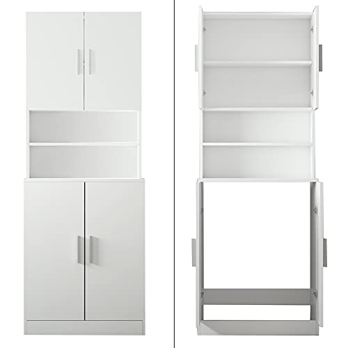 ECD-Germany-Armario-para-Lavadora-705x1905x70-cm-con-4-Puertas-Columna-sobre-Secadora-Mueble-Alto-Auxiliar-de-Cuarto-de-Bano-Estanteria-Espacio-para-WC-con-Compartimentos-de-Almacenamiento