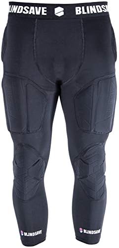 BLINDSAVE 3/4 Tights with Full Protection | Full Contact Sports Padded Tights | Shock Absorbing Technology