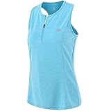 MoFiz Tank Top Damen Sport Tops für Fitness Atmungsaktiv Tanktops mit Reißverschluss Himmelblau M