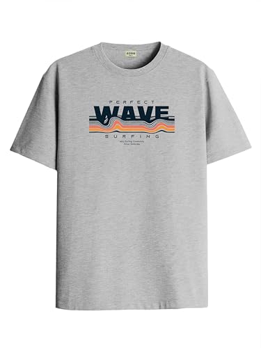 Image of ADRO Mens Printed T Shirt | The Super Soft Tshirt in India| Pure Cotton Lycra Breathable Fabric| 4 Way Stretch smart tech Fabric| Round Neck T-Shirt (Also in Plus Size) RN25-ST-WAVE-NB