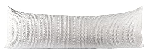 YAERTUN Housse de coussin super douce 53,3 x 137,2 cm avec fermeture éclair dissimulée (blanc, 53,3 x 137,2 cm) Cover