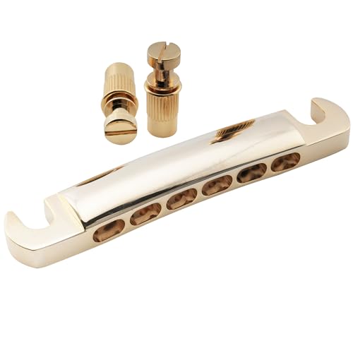Musiclily Pro 52.5mm 12-string Tune-o-matic Stop Tailpiece for Epiphone Les Paul SG Style Electric Guitar, Gold - Image 3