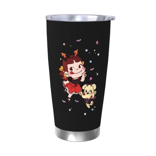 ペコちゃん 水筒 真空断熱ケータイマグ 600ml ステンレスボトル 車用 直飲み 保温 保冷 フタ付きコーヒーカップ アウトドア 車のネイブに最適 スポーツタイプ ステンレスクールボトル 軽量 隔? 水筒 男の子 女の子