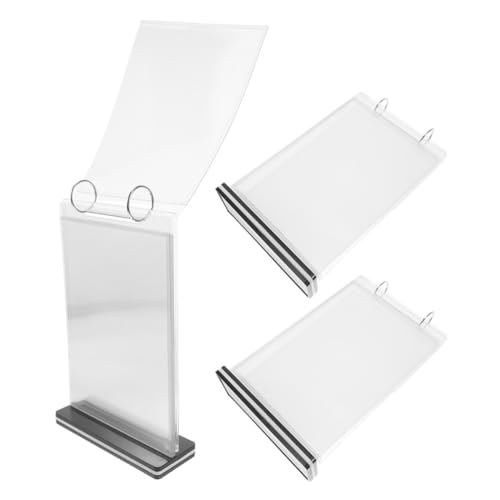 Porte-menu en PVC avec base stable | Lot de 3 supports de table modernes