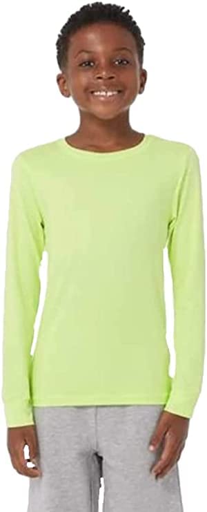 32 DEGREES Boys Girls T-Shirts Blue Yellow Air Mesh 2-PK Long Sleeve Tee UPF 40 Small (7/8)