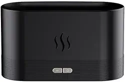 Difusor De Óleos Essencial E Umidificador De Ar 2 Em 1 Com 7 Cores Chama -180ml-Difusor De Aroma E Ambiente(701-PRETO)