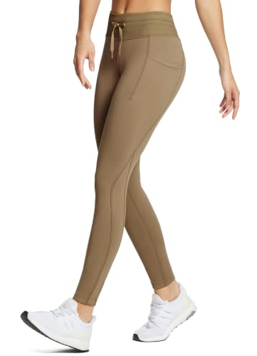 Image of baleaf Women's Fleece Lined Leggings Tights Ski Hiking Pants with Pockets | Water Resistant; No Camel Toes; High Waisted Thermal Warm Leggings with 2 Pockets; Perfect for Running,Cycling & Daily Wear