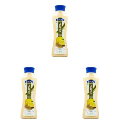 Image of Mala's Mala Lemon Barley Cordial Fruit Drink - 750Ml Bottle, 750 G, No Preservatives (Pack of 3)