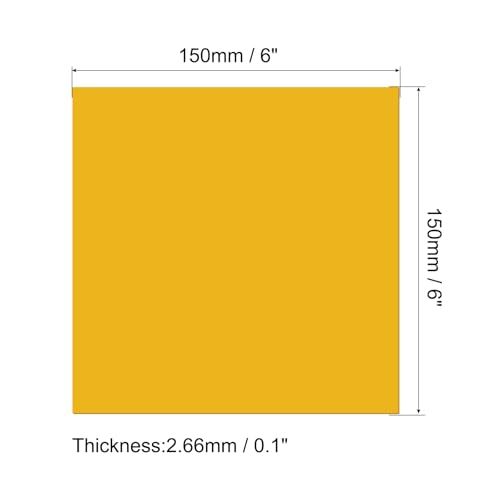 Image of MECCANIXITY PMMA Acrylic Sheets Colored Non Transparent 6 x 6 Inch Yellow for Glass, DIY, Painting, Art Craft