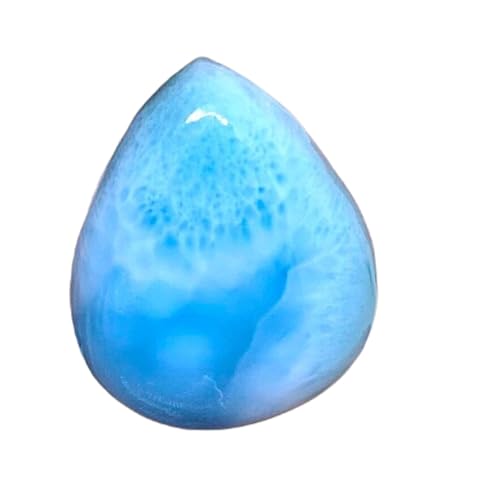 Larimar naturel en cabochon poire 22x17x7mm pour la création de bijoux uniques