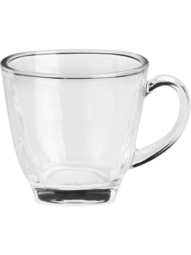 Image of AFAST Clear Glass Coffee & Tea Cups /Mugs, Set of 4 - 100 ml Each, Stylish Transparent Glassware, Ideal for Tea, Coffee, Milk, Juice, Office & Home Use