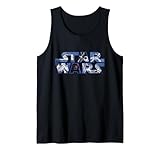 Star Wars Logo Millennium Falcon and Death Star Tank Top