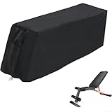 YJDOORPLAY 600D Oxford Verstellbare Hantelbank-Abdeckung mit Belüftung, robuste Schutzhülle für Indoor-Outdoor-Workout-Bänke, schwarz