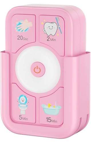 Temporizador para cepillarse los niños: cepillo de dientes de 2 minutos, 20 segundos, lavado de manos, inodoro de 5 minutos, ducha de 15 minutos, herramienta de gestión del tiempo para niños, color