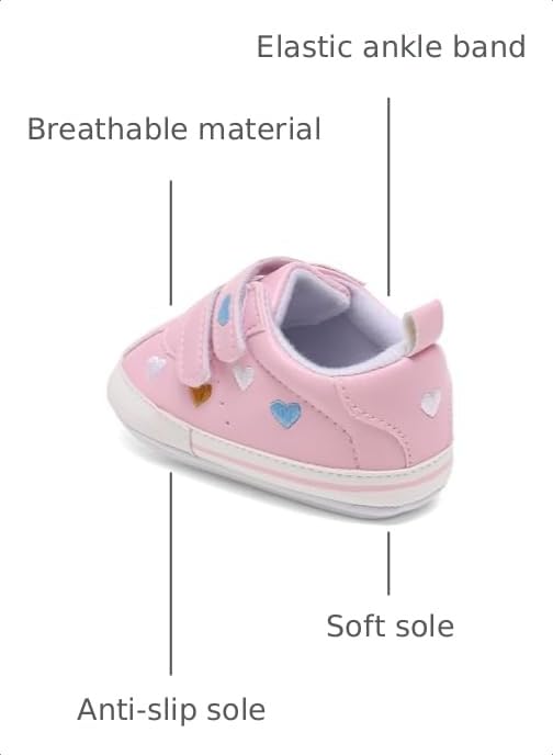 Image of Clowora Baby Boys Girls Shoes Non-Slip Rubber Sole Sneakers Infant First Walking Toddler Crib Shoes Newborn Loafers Flats.