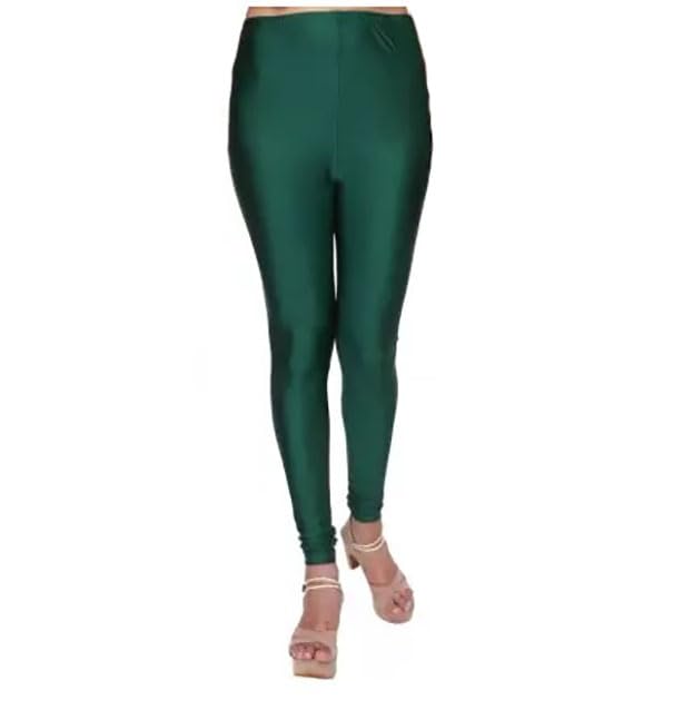 Image of Cron New Trend Shiny Churidar Leggings for Women and Girls XL (Waist Size : 28 to 30 in Lenght 42 in