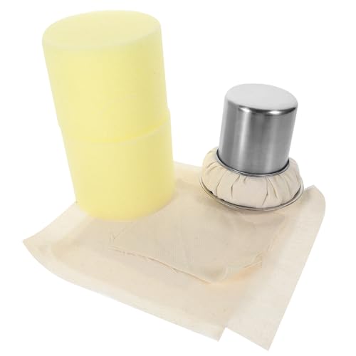 BESPORTBLE Pancake Cooking Oil Brush Set with Stainless Steel Handle 2 Replaceable Inner Cores Oil Wiper Cloth and Tray – Household Kitchen Baking and BBQ Random Color Random Color