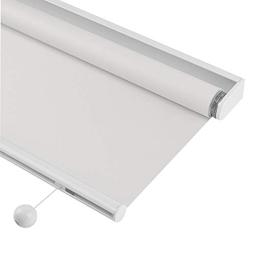 Store enrouleur imperméable blanc 80x90 protégeant votre intimité de douche
