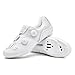 Hixingo Zapatilla de Ciclismo Hombre Mujere Zapatos Bicicleta de Carretera Montaña Exterior Compatibles SPD SPD-SL Look Delta Lock System, Zapatillas de MTB Ciclismo Unisex (Blanco,43)